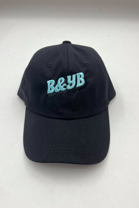 Black and Tihfiny blue Embroidered Dad Hat