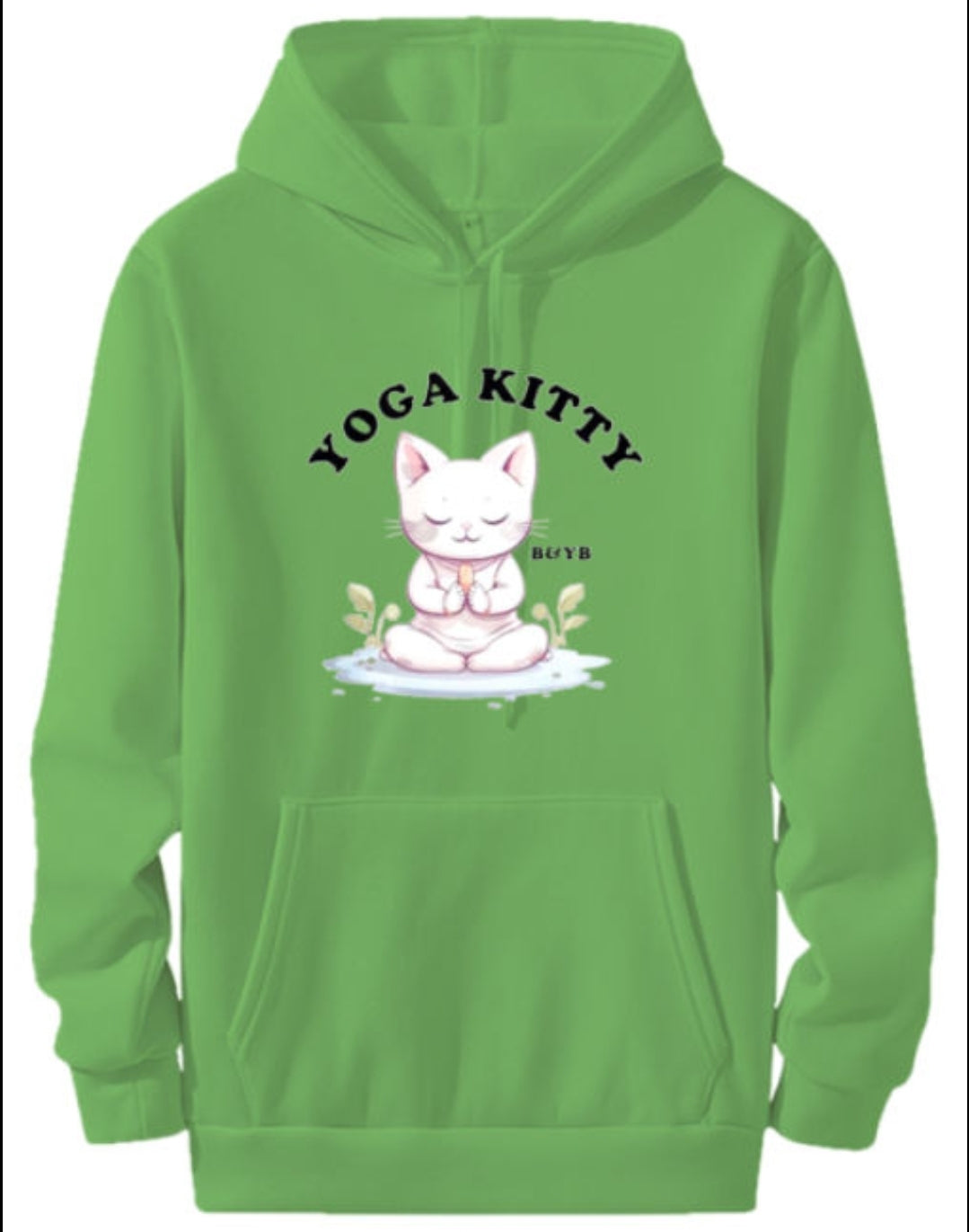 Pastel Green Yoga Kitty Hoodie