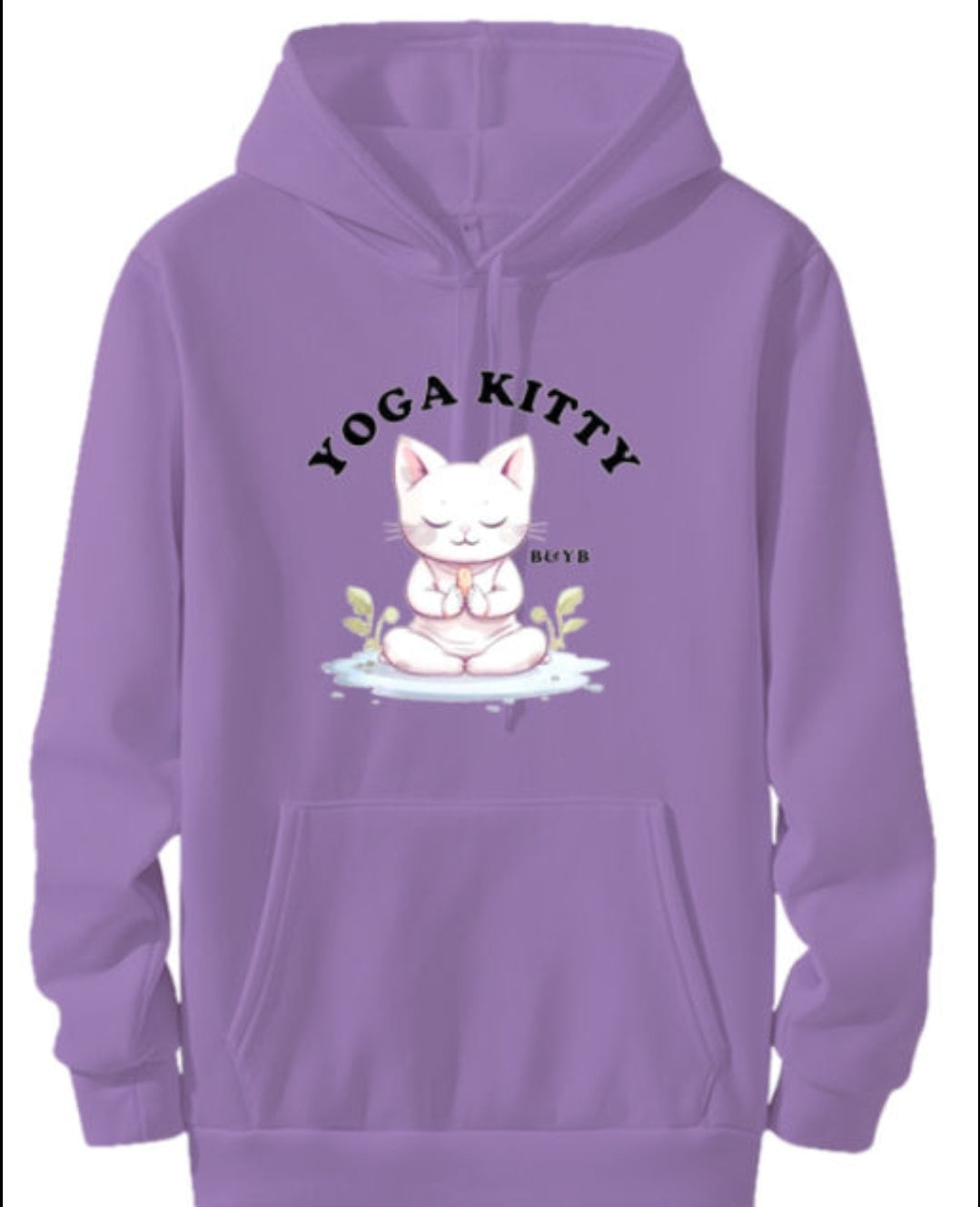 Purple Pastel Creme Yoga Kitty Hoodie