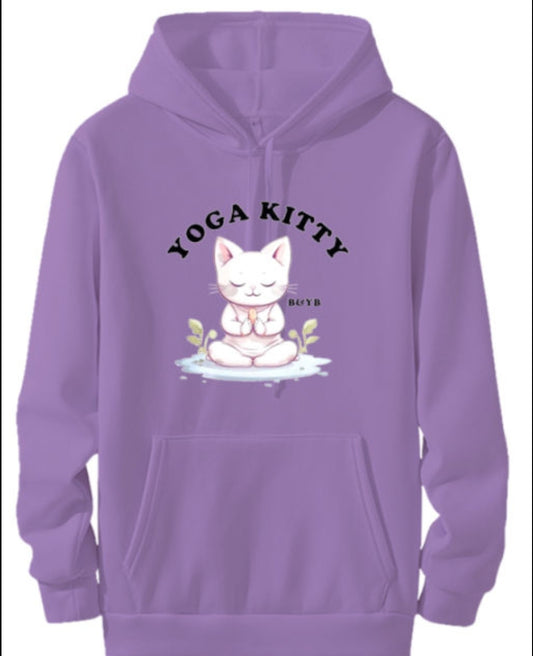 Purple Pastel Creme Yoga Kitty Hoodie